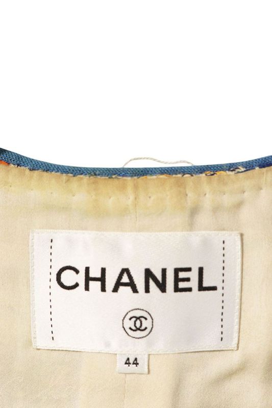 Chanel P56520v42296 No Collar Tweed Jacket Blouson Men's 44