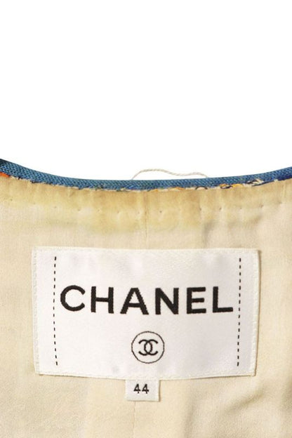 Chanel P56520v42296 No Collar Tweed Jacket Blouson Men's 44