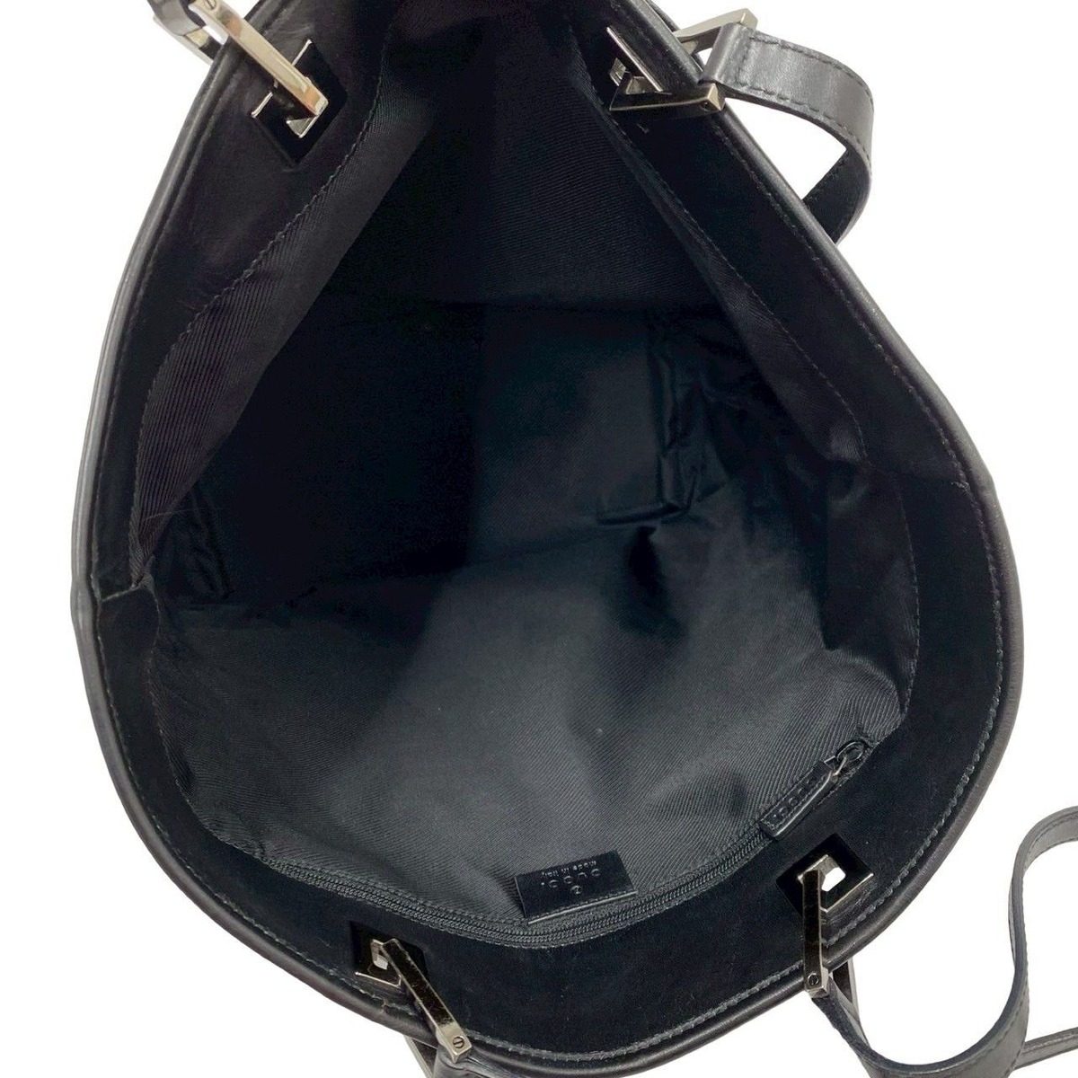 Gucci GG Logo Pattern Canvas Leather Tote Black — view 9
