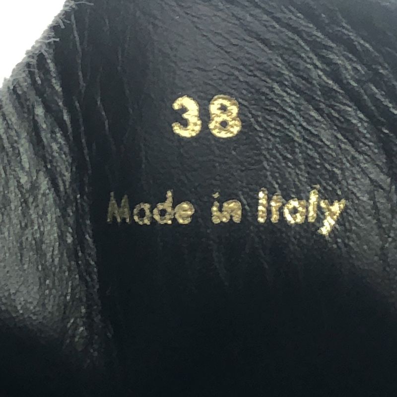 Celine Cles Peep Sole Leather Oxford Shoes Black 38