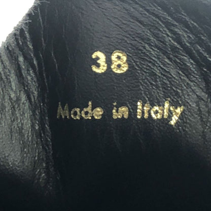 Celine Cles Peep Sole Leather Oxford Shoes Black 38