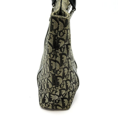 Dior Trotter Handbag Canvas Leather Women's Handbag Navy Excellent Condition