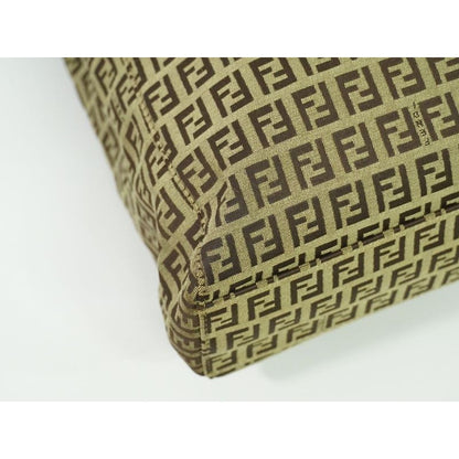Fendi Zucchino Tote Handbag Canvas Beige Brown 8 Bh131 Bag — view 5