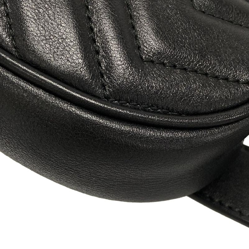 Gucci GG Marmont Waist Pouch Black Leather 476434