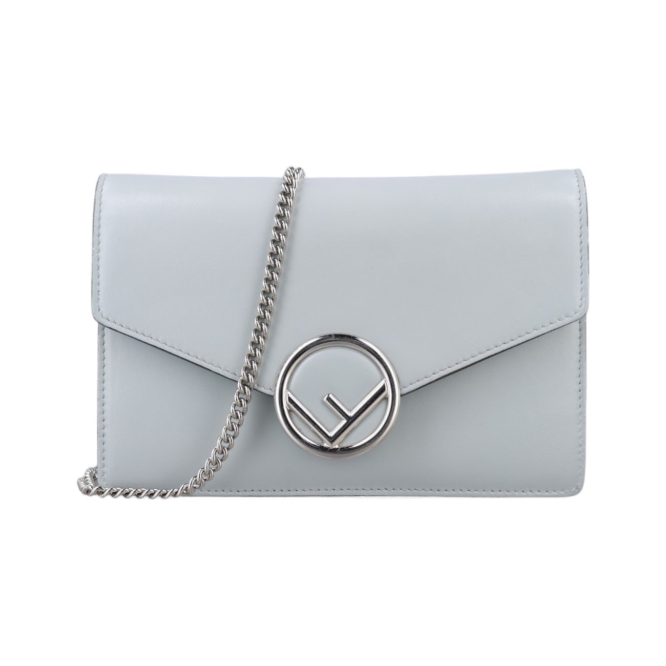 Fendi Is Envelope Gray Leather Messenger Bag