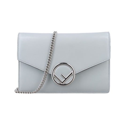 Fendi Is Envelope Gray Leather Messenger Bag