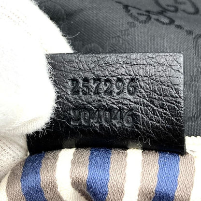 Gucci 257296 Shoulder Bag GG Nylon Leather Black Women Men