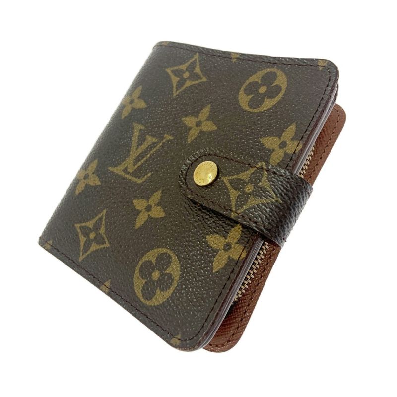 Louis Vuitton M61667 Monogram PVC Compact Zip Bifold Wallet Brown 388018