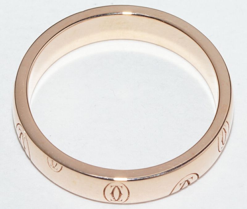 Cartier Ring 18K Pink Gold Happy Birthday Ring SM Logo Cartier Wedding Ring