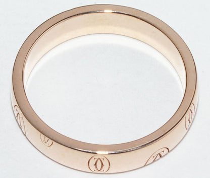 Cartier Ring 18K Pink Gold Happy Birthday Ring SM Logo Cartier Wedding Ring