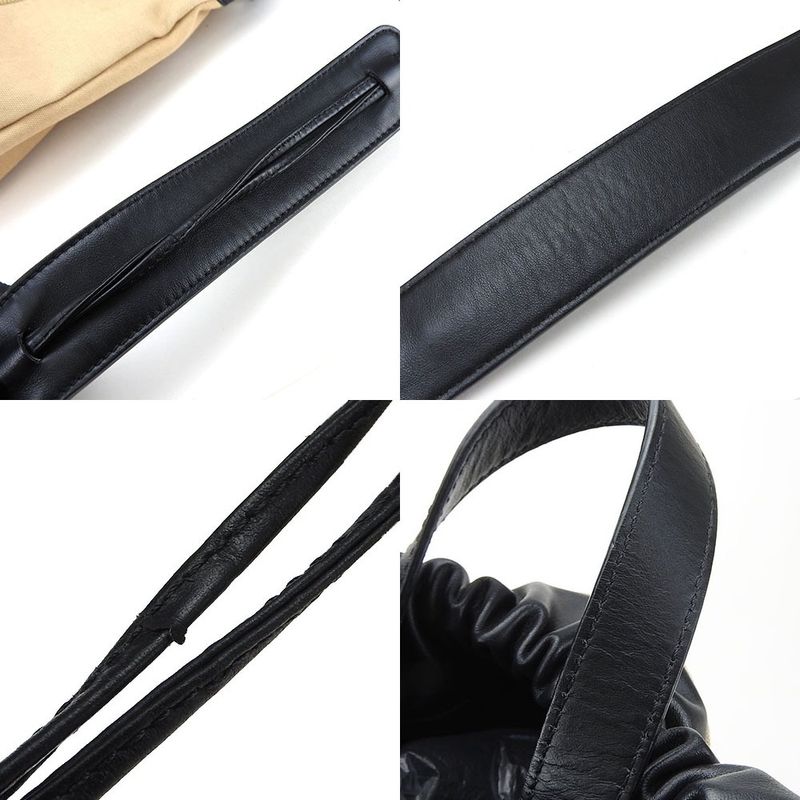 Fendi Backpack Sac Backpack 7vz057 Canvas Leather Beige Black Going Out Ladies