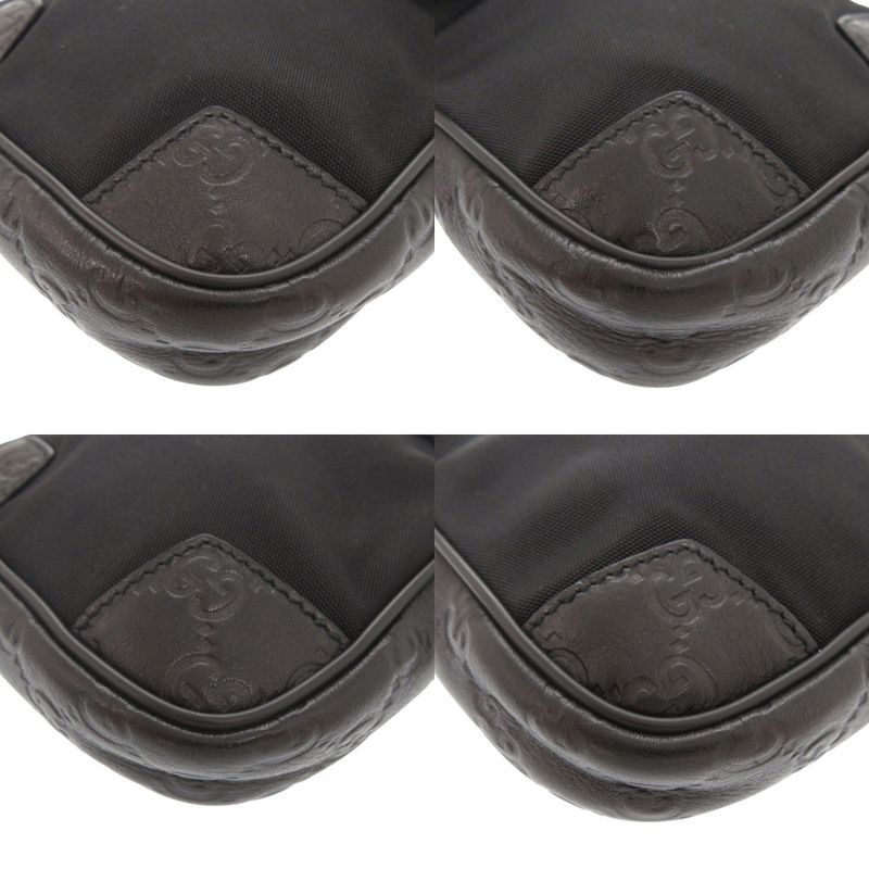 Guccissima Nylon Leather 161823 Black Waist Bag Shoulder Bag Black 1852 Gucci