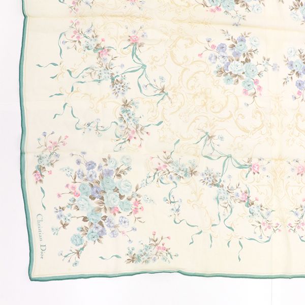 Christian Dior Flower Motif Scarf 100% Silk 4000010801100140
