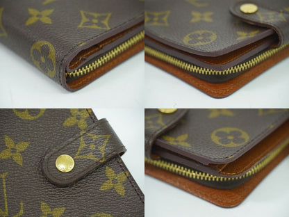 Authentic Louis Vuitton LV Compact Zip Monogram Fold Wallet Brown M61667