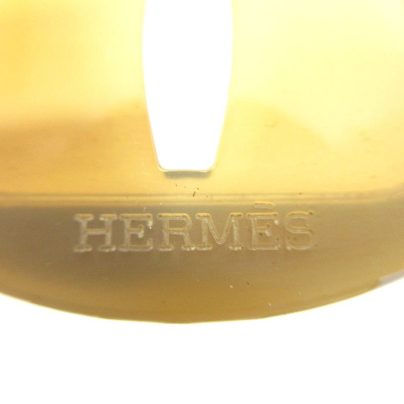 Hermes Buffalo Horn Necklace White/brown 0219 Hermes