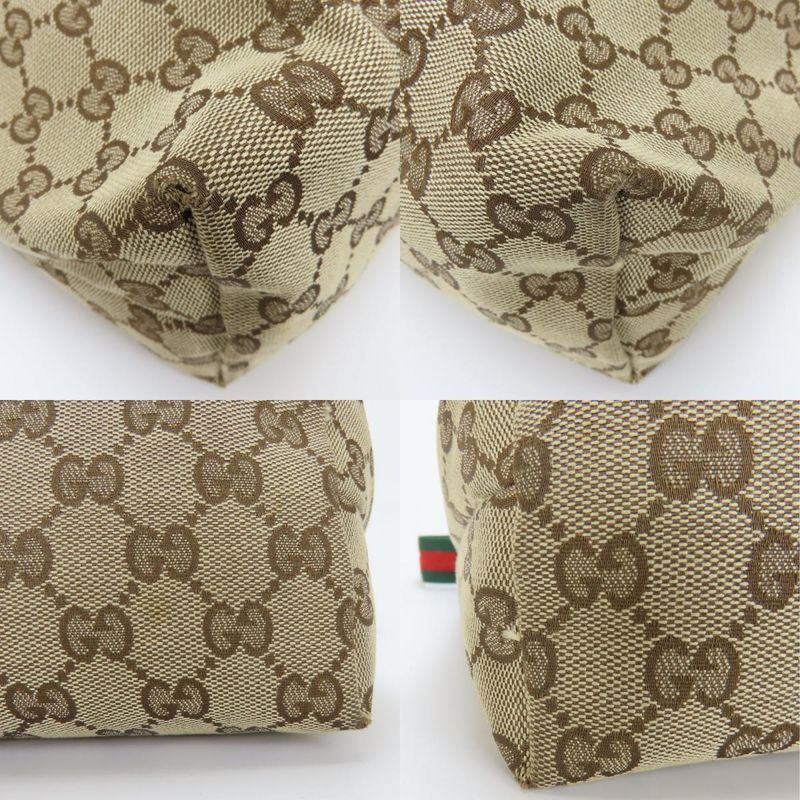 Gucci Shoulder Bag 189751 Shree Line GG Canvas Beige Silver Hardware Crossbody