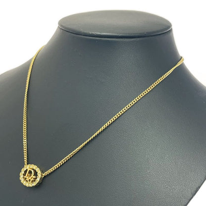 Christian Dior GP Rhinestone Dior Logo Necklace Gold 460512 Necklace