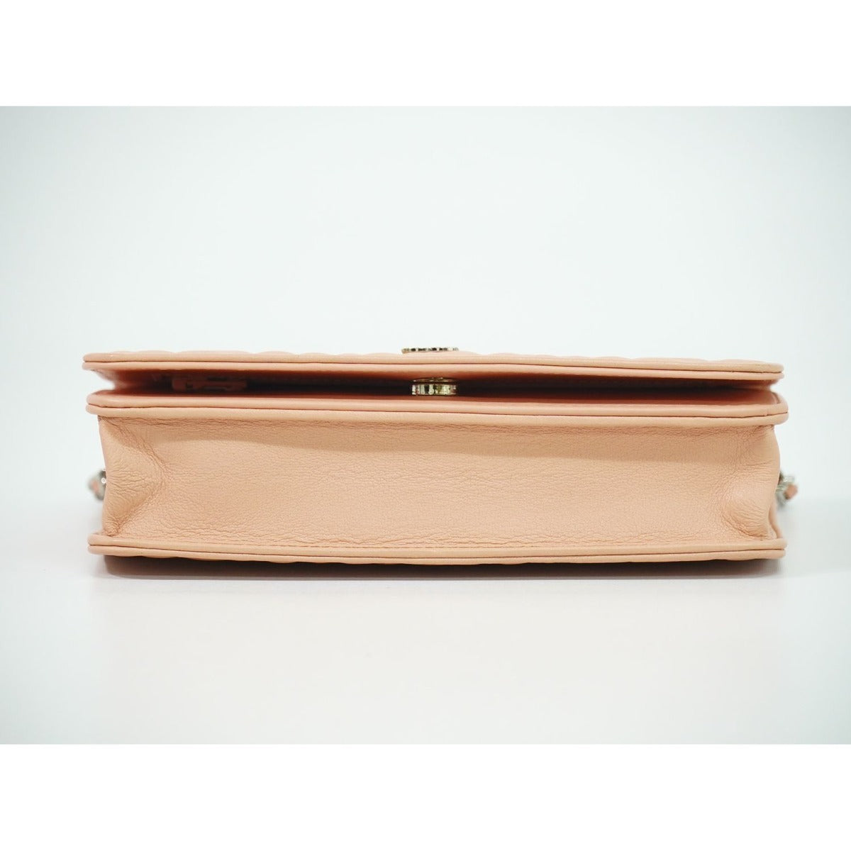 Chanel CC Logo Camelia Chain Shoulder Wallet Leather Pink — view 3