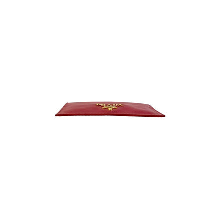 Prada Logo Gold Saffiano Leather Card Case — view 6