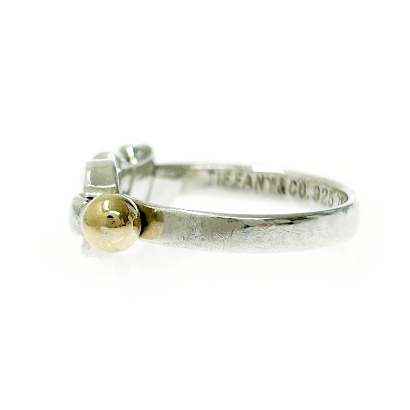 Tiffany & Co Tiffany & Co Silver Gold Hook & Eye Ring 2.7g 925 750 Engraved