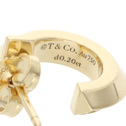 Tiffany & Co T One Hoop 18K Yellow Gold Diamond Gold Earrings Men's