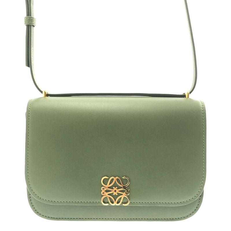 Loewe - Goya Anagram Logo Leather Small Shoulder Bag - Green - Women