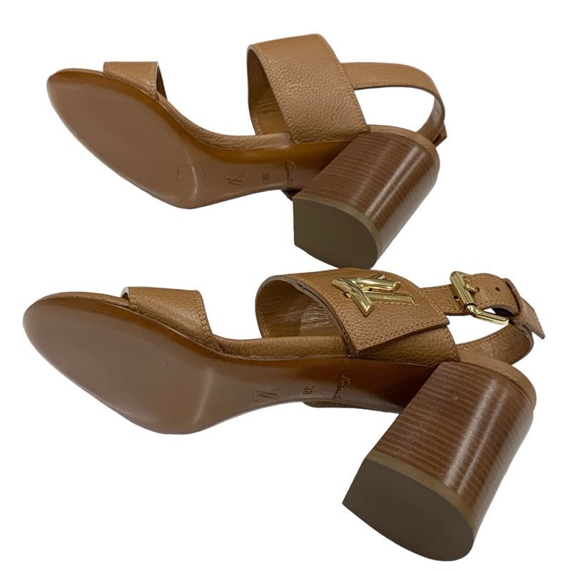Louis Vuitton Horizon Line Sandals Shoes Leather Brown Lvhardware