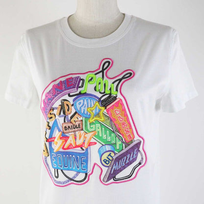 Hermes 23SS 3e4507dh 100% Cotton Short Sleeve T-shirt Dress White Multi 34