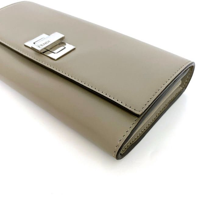 Fendi Foldable Long Wallet Gray Peekaboo 8m0377