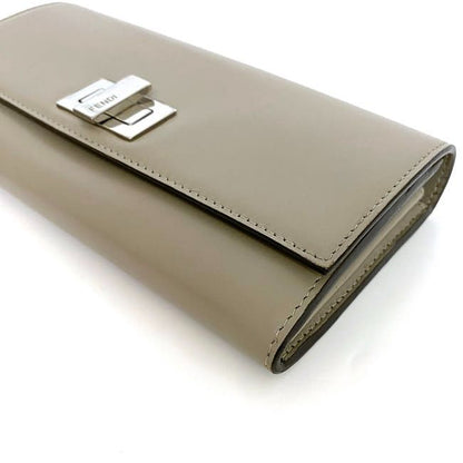 Fendi Foldable Long Wallet Gray Peekaboo 8m0377