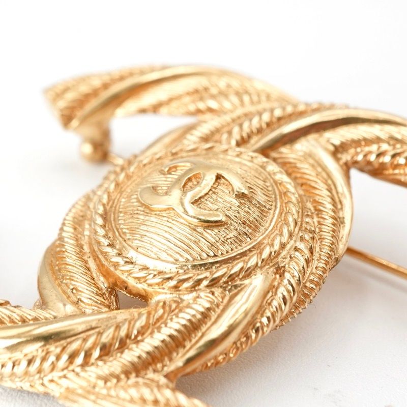 Chanel Brooch Corsage Gold Here Mark