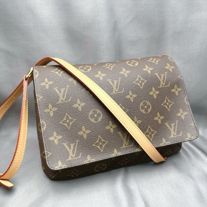 Louis Vuitton Monogram Musette Tango Crossbody Shoulder Bag Brown Tan
