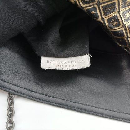 Bottega Veneta Intrecciomirage Butterfly Charm Black And Gold Leather B00957186b