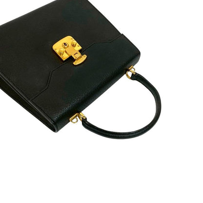 Gucci Vintage Ladylock Leather 2-Way Handbag Shoulder