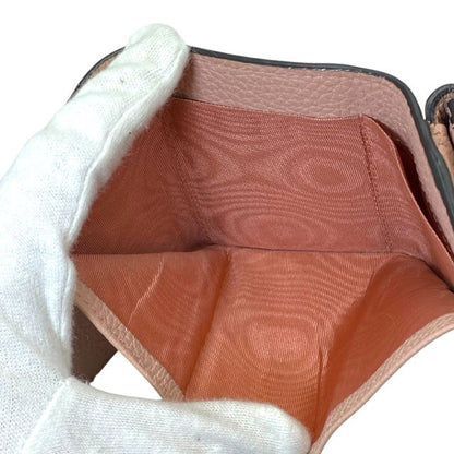 Gucci 745988 Horsebit Trifold Wallet Compact Wallet Leather Pink Logo Pink