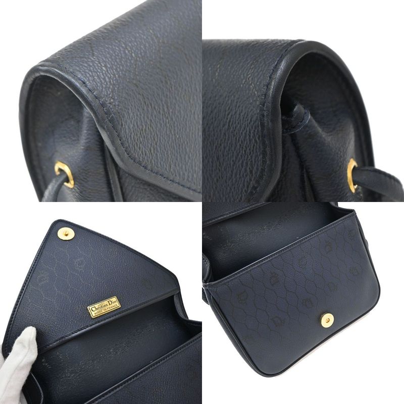 Christian DIOR Shoulder Bag Logo PVC Navy 61ka840