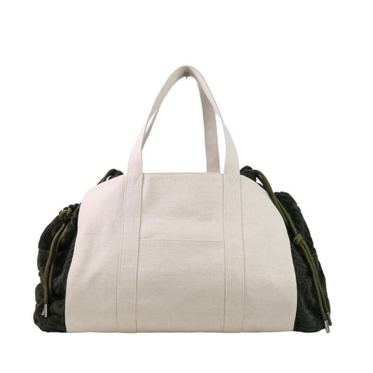 Bottega Veneta Canvas Mix Jacquard Travel Bag Boston Green Men