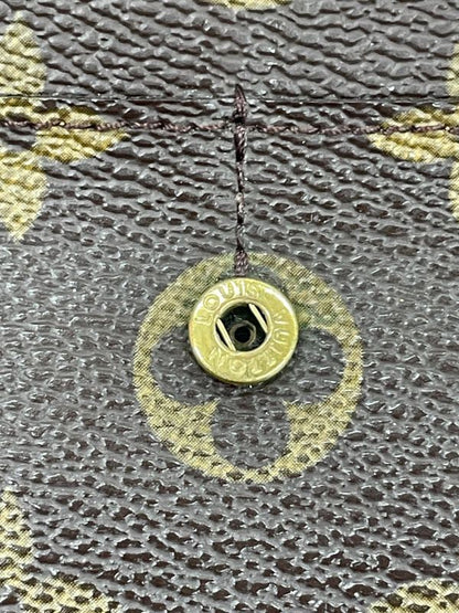 Louis Vuitton Monogram Pochette Porte Monet Cles Di Long Wallet M61725 Brown