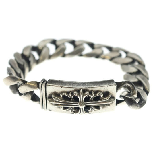 Chrome Hearts Vintage ID Short Floral Crs Cross Short ID Classic Link Bracelet