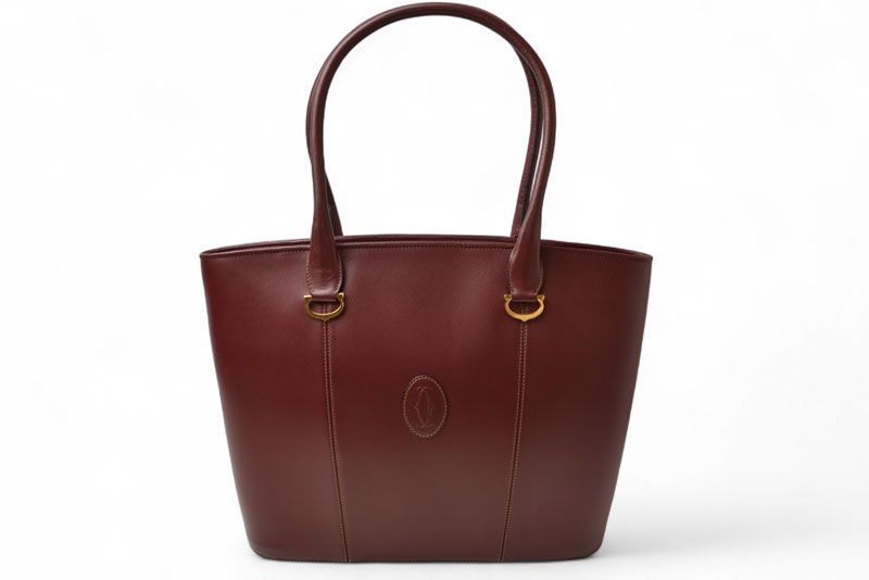 Cartier Tote Bag Must Line Cartier Bag Vintage Leather Bordeaux