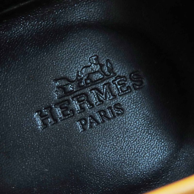 Hermes Destin Silver Hardware Kelly Buckle Leather Loafers Camel 36.5 With Box