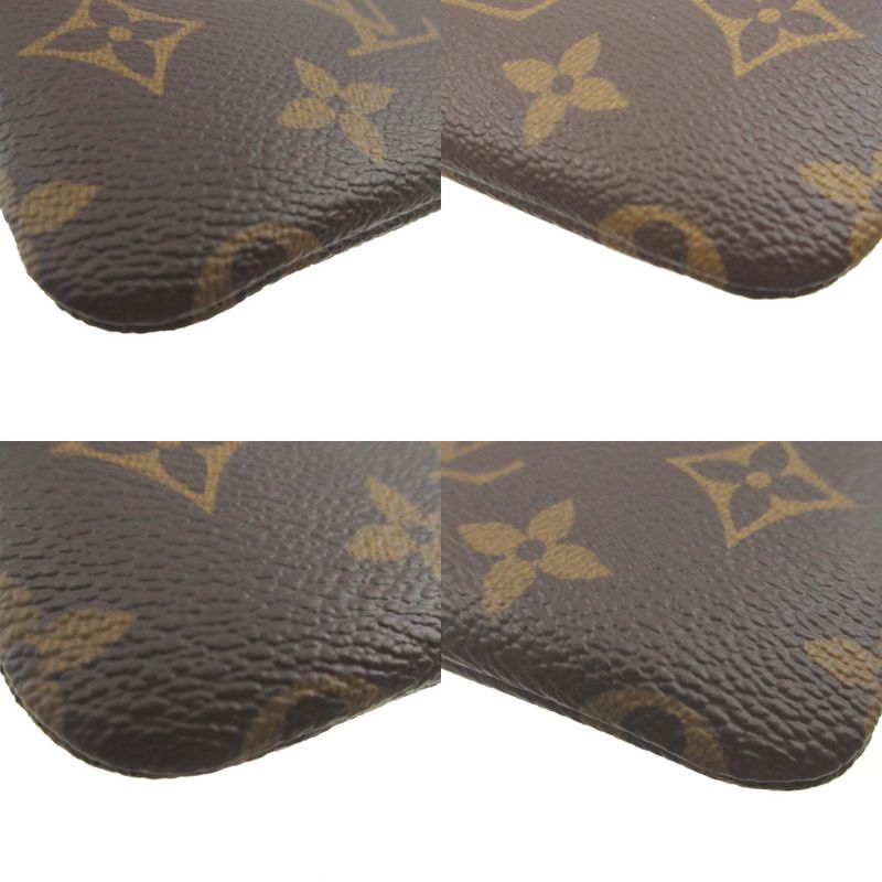 Louis Vuitton Monogram Pochette Cles M62650 Brown Coin Case Wallet 0973 Louis