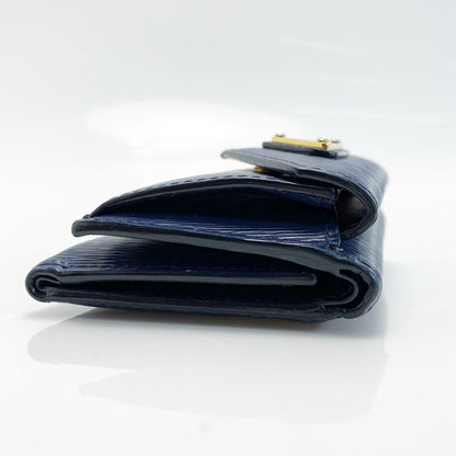 Prada Saffiano Navy Trifold Wallet Ladies