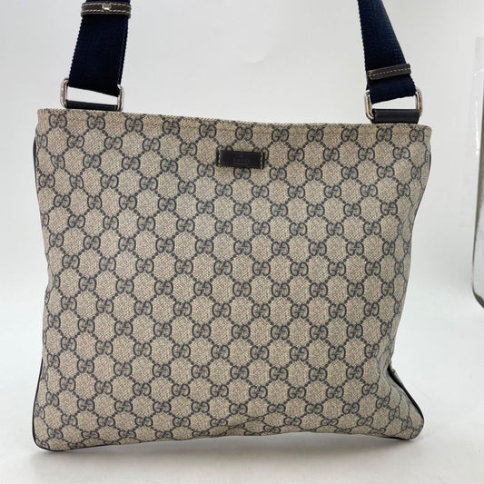 Gucci GG Supreme Shoulder Bag Navy School Commuting