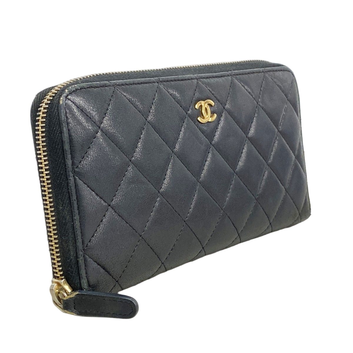 Chanel Wallet Quilted Lambskin Black Gold — view 2