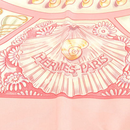 Hermes Carré 90 Parures Oceanes Scarf Silk Pink