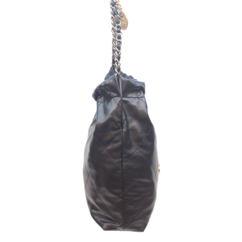 Chanel As3260 Black Shiny Calf Chanel 22 Small Ghardware