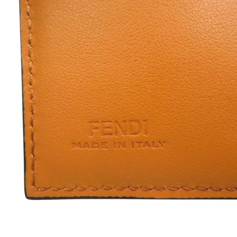 Fendi Fize 8m0395 Karung Leather Gold Hardware Yellow Trifold Wallet 1050 Fendi