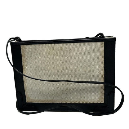 Balenciaga Shoulder Bag Navy Pochette 339937 Ivory And Black Leather