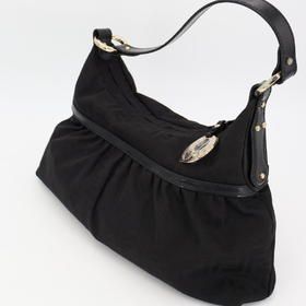 Fendi Chef Bag Zucca Pattern Current Model One Shoulder Black Canvas